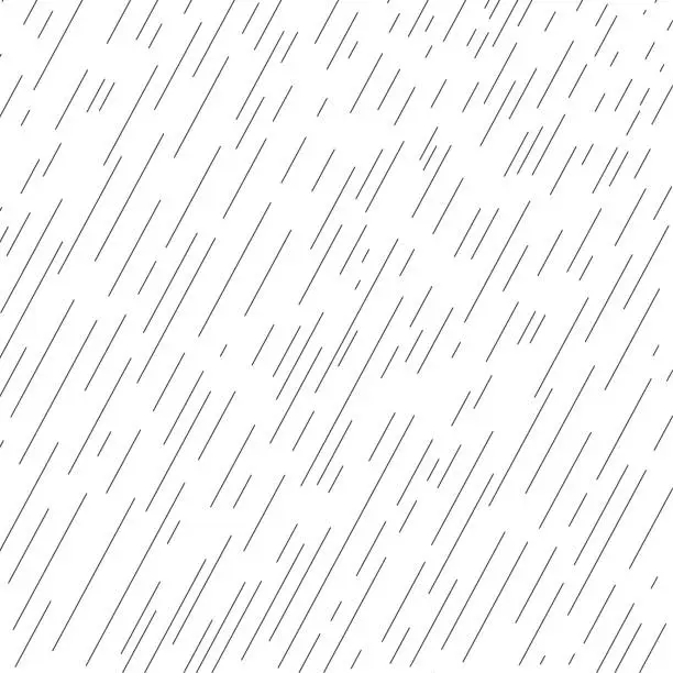 Vector illustration of rain pattern, rainy lines background, black and white color, print, vector monsoon drops