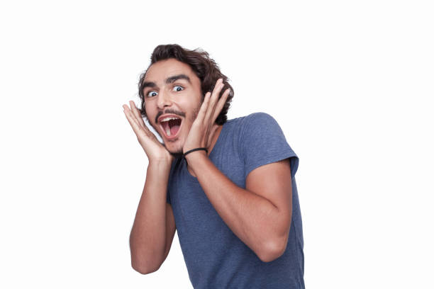 istock Portrait of shocked man over. 1013581894