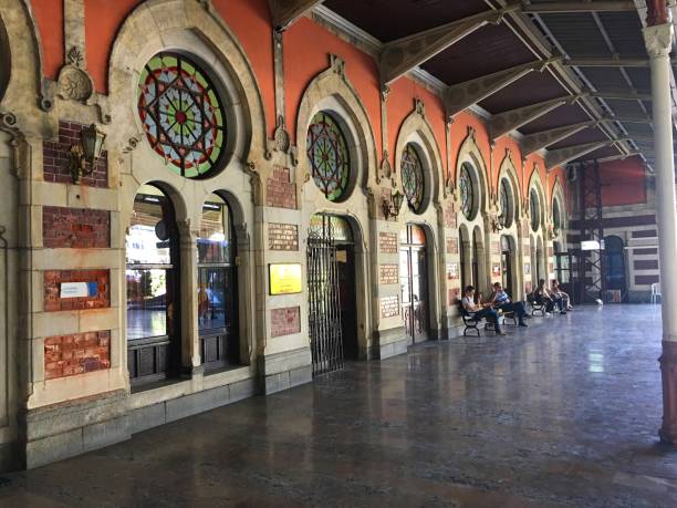 Sirkeci Train Station, Istanbul, Turkey - June 12, 2018: People are waiting at the platform of the historical train station.