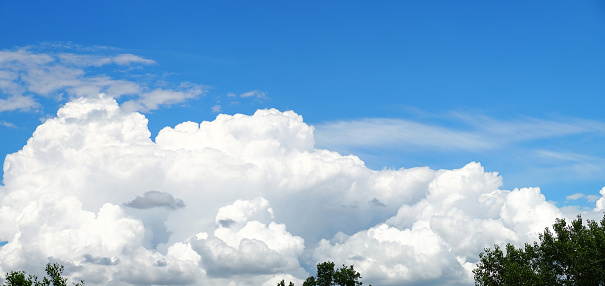 panoramic blue sky and clouds