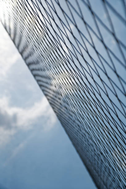 Sport netting with white cells and blured motion