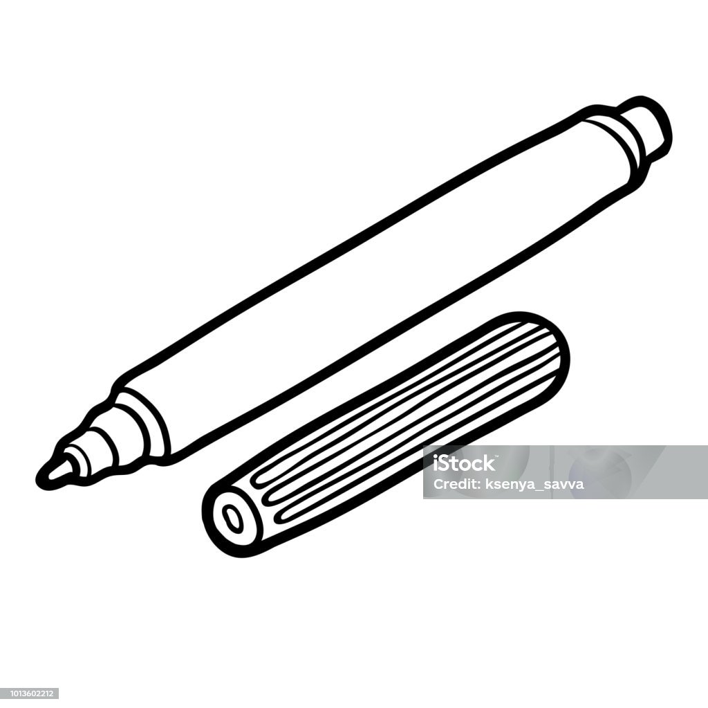 Coloring Book Open Marker Stock Illustration - Download Image Now