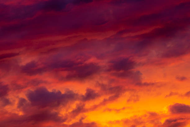 istock Red sunset with clouds in autumn season 1013609248