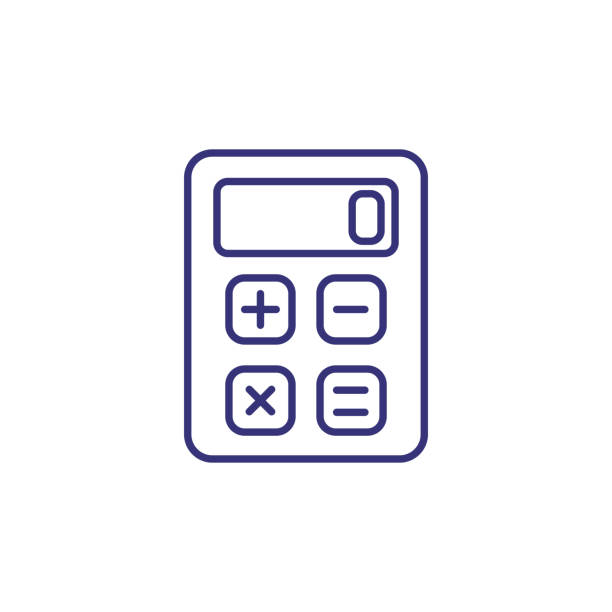 Calculator line icon Calculator line icon. Calculating, counting, estimating. Calculation concept. Can be used for topics like business, money, finance, accounting, banking calculator stock illustrations