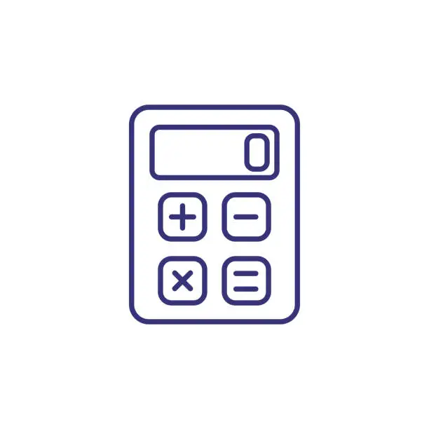 Vector illustration of Calculator line icon