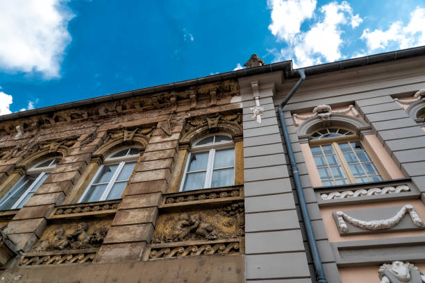 istock front of building with old and reconstructed part 1013611112