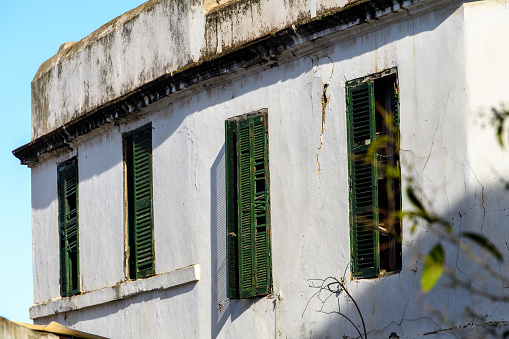 Window in a old house in a street in Galle the most southern city in Sri Lanka