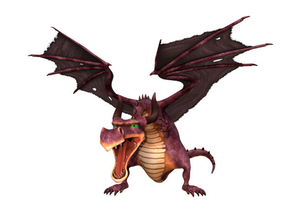 istock 3D illustration fairy tale dragon on white 1013622388