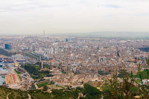 Panorama of Oran, a coastal city of Algeria