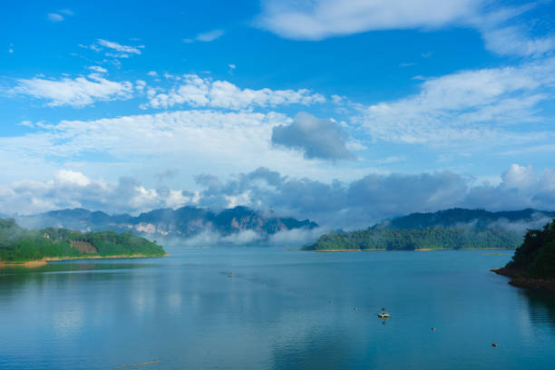 istock Ratchaprapha dam or Cheow Lan Dam is a beautiful view at Surat Thani, Thailand. 1013635718