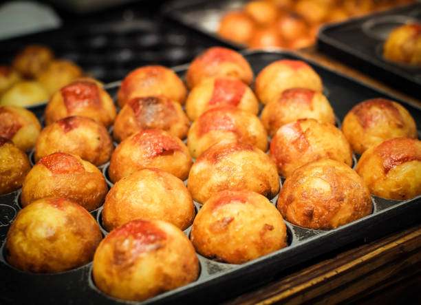 istock Takoyaki are cooked on the hot stove. 1013648126