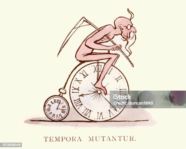 Victorian Satirical Cartoon Tempora Mutantur Times Change 19th Century Stock Illustration - Download Image Now