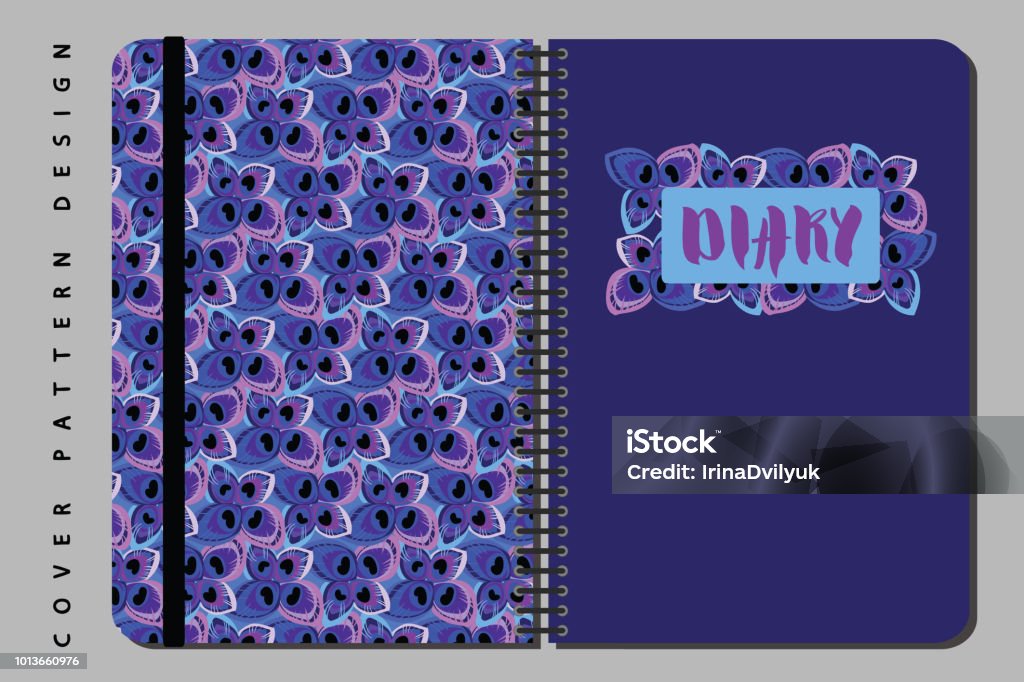 Notebook And Diary Cover Design For Print With Seamless Pattern ...