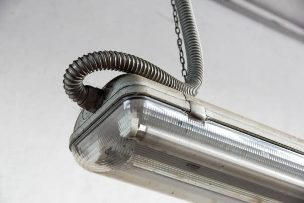 istock Fluorescent light on the industrial factory 1013669024