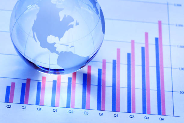istock Globe Showing North America On Top Of Bar Graph Showing Growth 1013675846
