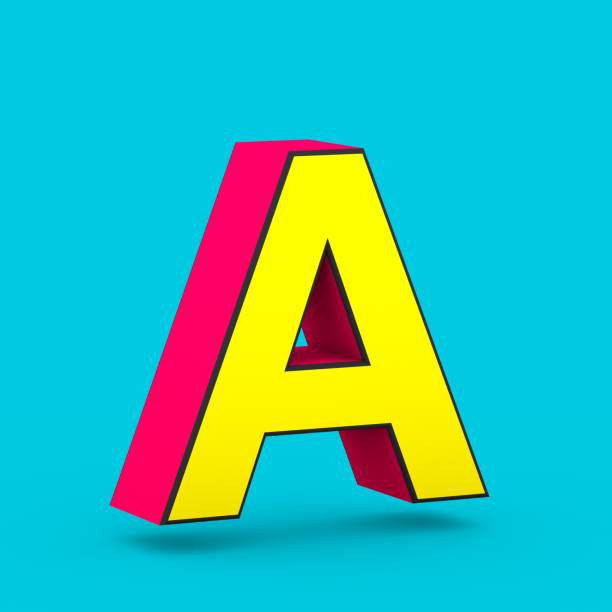 istock Superhero red and yellow letter A uppercase isolated on blue background. 1013680136