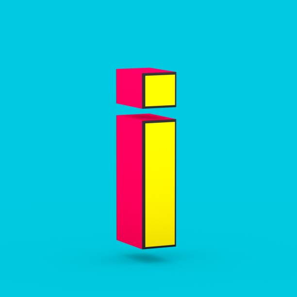 istock Superhero red and yellow letter I lowercase isolated on blue background. 1013680538