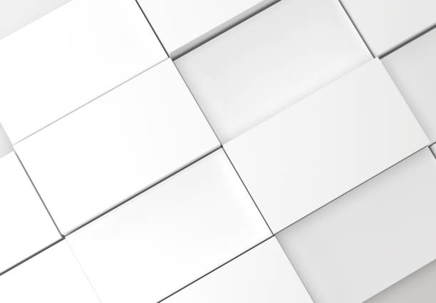 Blank Business Cards on gray background. Mock-up for branding identity. 3d rendering.