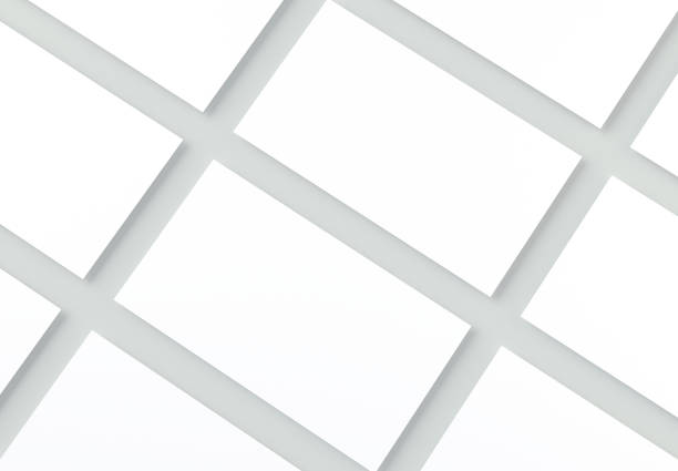 Blank Business Cards on gray background. Mock-up for branding identity. 3d rendering.
