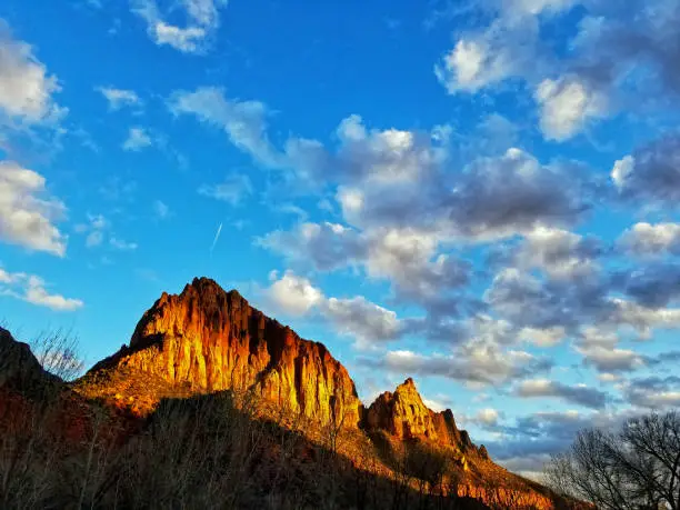 Redrocks and Sunset in Zion National Park Utah