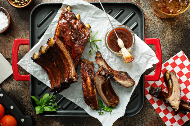 istock Grilled ribs with barbeque sauce 1013705206