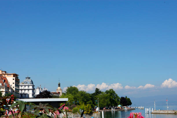 Lake Evian Evian, Lac Leman, Haute-Savoie, France evian les bains stock pictures, royalty-free photos & images