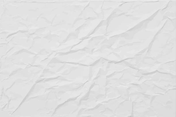 illustrazioni stock, clip art, cartoni animati e icone di tendenza di texture di carta rugosa bianca, sfondo vettoriale luce astratta - paper textured crumpled wrinkled