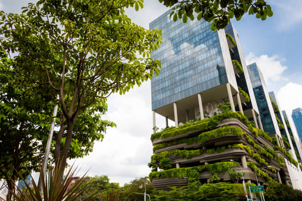 Beautiful modern futuristic architecture of Singapore. Cityscape in south east Asia.