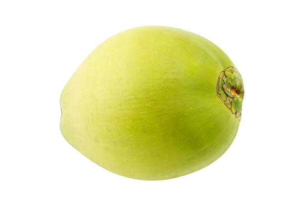 istock Green coconut fruit isolated on white background, Healthy food 1013773994