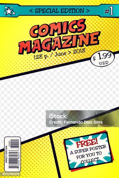 Template Comic Book Cover Art Vector Stock Illustration - Download Image Now - Comic Book, Magazine Cover, Backgrounds