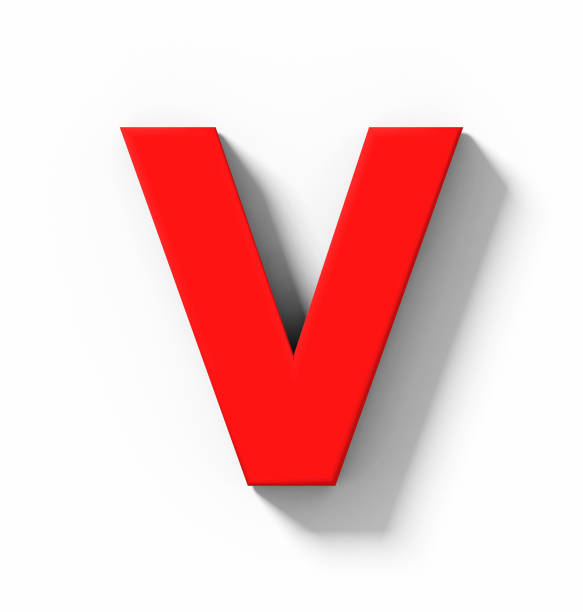 istock letter V 3D red isolated on white with shadow - orthogonal projection 1013795862