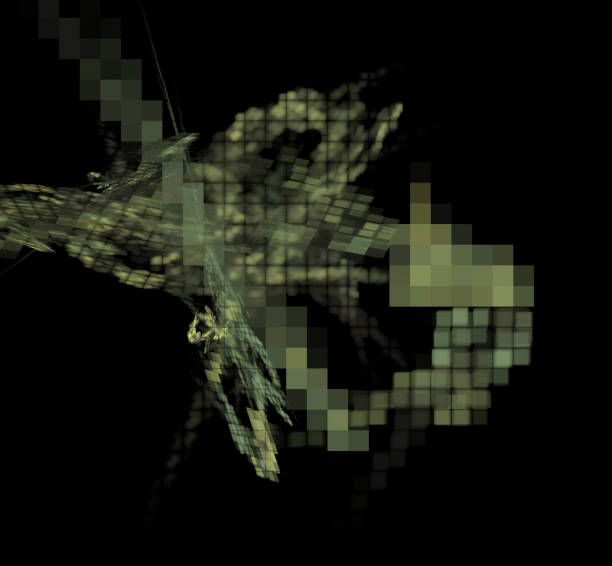 istock Camouflage pixel fractal blurred on a black background. 1013796174