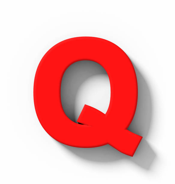 istock letter Q 3D red isolated on white with shadow - orthogonal projection 1013796196