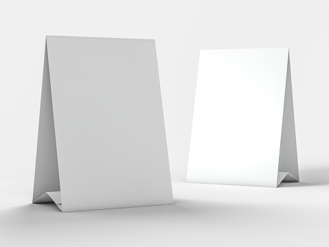 Mock up menu frame on table. 3D rendering