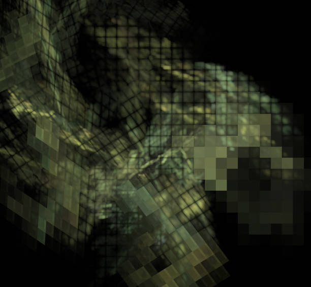 istock Camouflage pixel fractal blurred on a black background. 1013803242