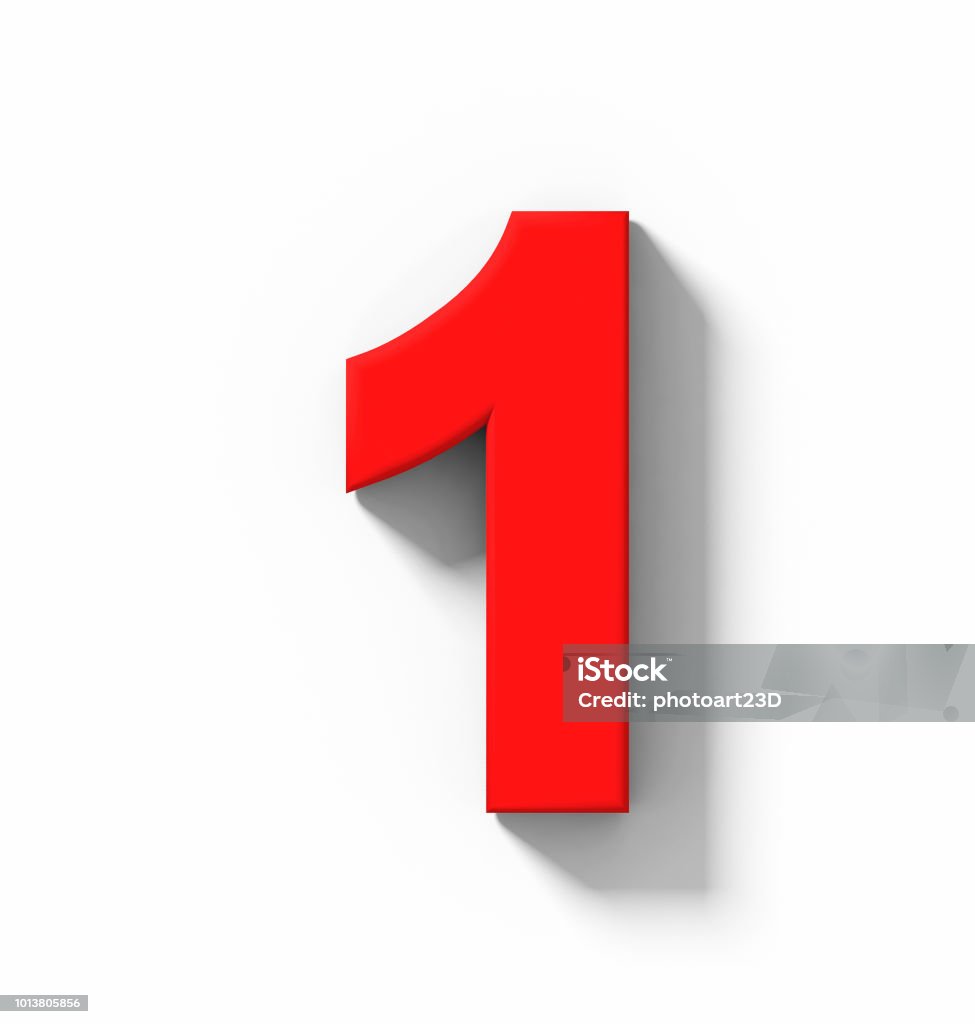 Số 1 3d Đỏ Cô Lập Trên Màu Trắng Với Bóng Chiếu Trực Giao Hình ảnh ...