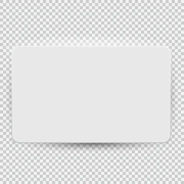 Blanco en blanco crédito o regalo tarjeta modelo plantilla vista superior con sombra aislado sobre fondo transparente. Ilustración de vector Blanco en blanco crédito o regalo tarjeta modelo plantilla vista superior con sombra aislado sobre fondo transparente. Ilustración de vector