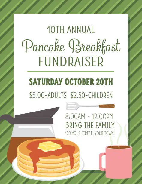 Vector illustration of Pancake Breakfast Poster Template