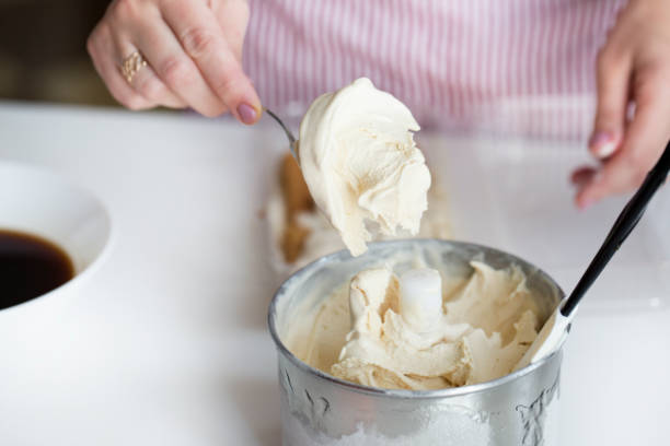 istock process of ice cream-tiramisu preparation. Tiramisu making 1013817092