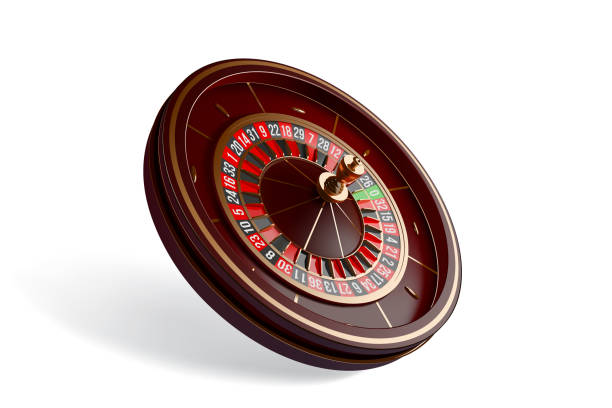istock Casino roulette wheel top view isolated on white background. 3d vector illustration. 1013820058