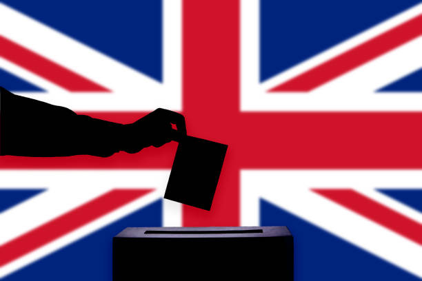 National flag with a ballot box for elections
