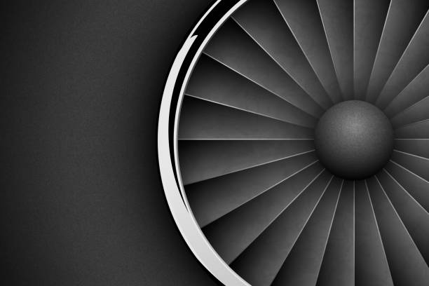 Jet Engine Turbine dark horizontal background. Detailed Airplane Motor with chrome metal ring Front View. Vector illustration aircraft turbo Fan of plane, machinery power Jet Engine Turbine dark horizontal background. Detailed Airplane Motor with chrome metal ring Front View. Vector illustration aircraft turbo Fan of plane, machinery power turbo stock illustrations