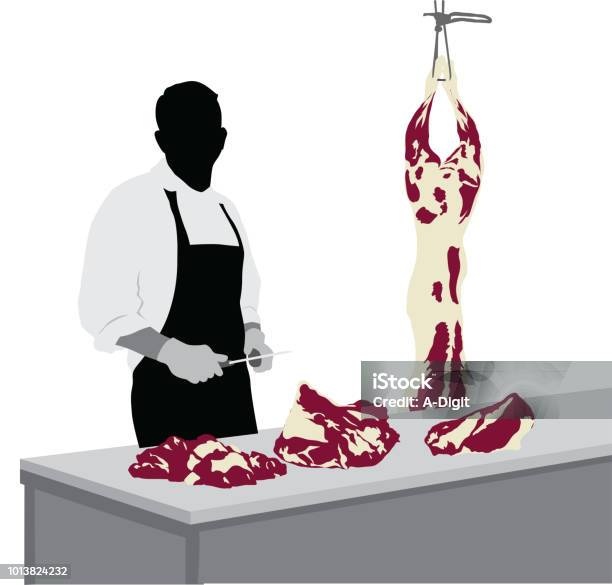 Wild Game Meat Butcher Stock Illustration - Download Image Now - Butcher's Shop, Butcher, In Silhouette