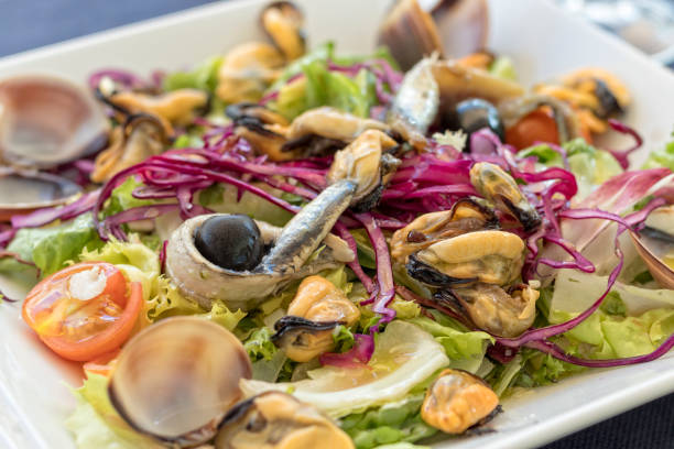 istock Traditional spanish shellfish salad in a restaurant 1013824420