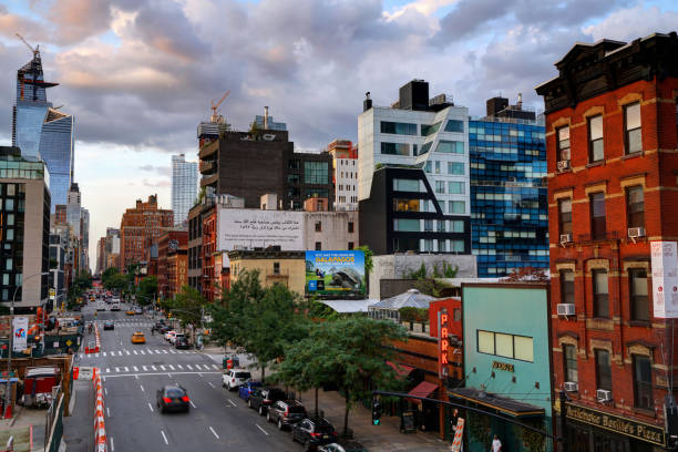 10 アベニュー, ニューヨーク - dramatic sky architecture new york state sunset ストックフォトと画像