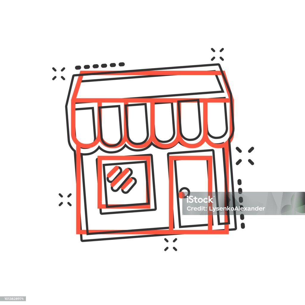 Biểu Tượng Thị Trường Cửa Hàng Phim Hoạt Hình Vector Theo Phong ...