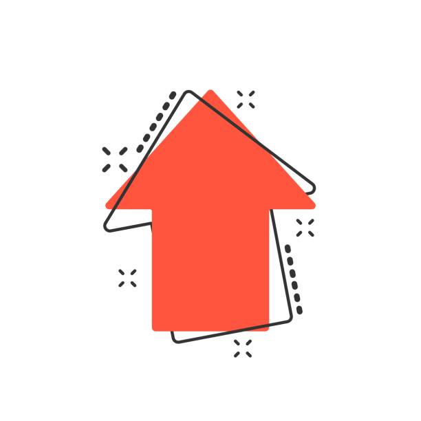 istock Vector cartoon arrow up icon in comic style. Forward arrow sign illustration pictogram. Cursor business splash effect concept. 1013829034