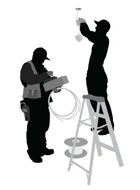 Vector illustration of Live Wire Electricians