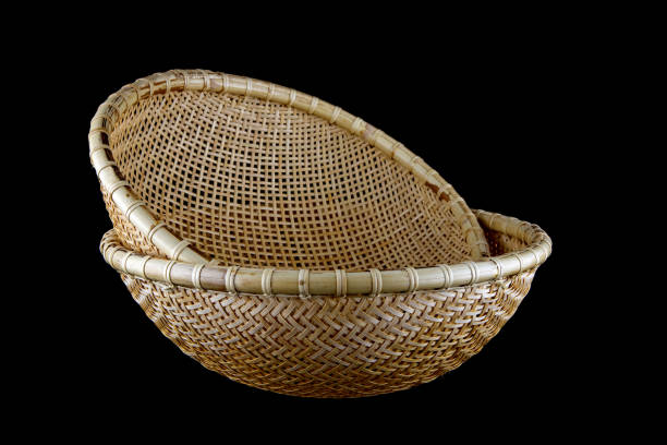 istock Bamboo Baskets from Sarawak Borneo Against a Black Background 1013847996