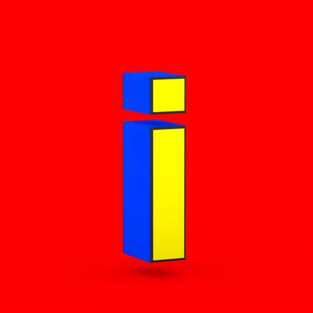 istock Blue and yellow superhero letter I lowercase isolated on red background. 1013858644